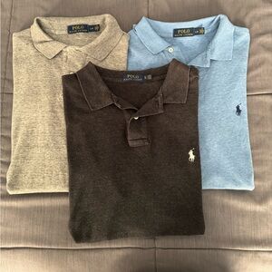 Bundle** Ralph Lauren Polos - Gray/Light Blue/Black - Size L/XL